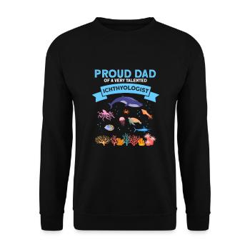 Proud Papa Ichthyologist Marine Biologist Ocean Sea - Unisex Sweatshirt - black - Front - Alina (178cm) & Michal (187cm)