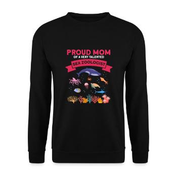 Fière Maman Océan Zooologiste Zooologie Mer - Sweat-shirt Unisexe - noir - Devant - Alina (178cm) & Michal (187cm)