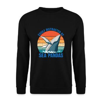 Baleines Baleines Océan Mer Marine Biologiste Plongée Rétro - Sweat-shirt Unisexe - noir - Devant - Alina (178cm) & Michal (187cm)