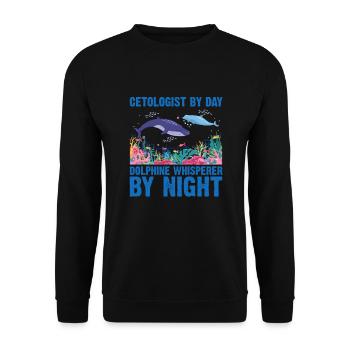 Cetologe Delfin Flüsterer Zooologe Meeresbiologe - Unisex Pullover - Schwarz - Vorne - Alina (178cm) & Michal (187cm)