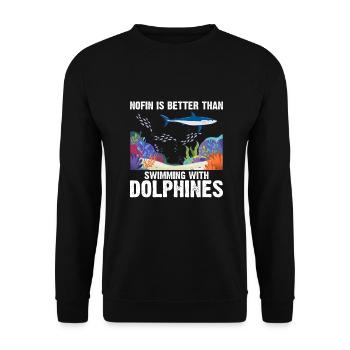 With Dolphins Swimming Dolphin Ocean Sea Mammal - Unisex Sweatshirt - black - Front - Alina (178cm) & Michal (187cm)
