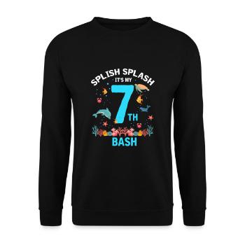 Marine Biology Birthday Party 7 Years Seven - Unisex Sweatshirt - black - Front - Alina (178cm) & Michal (187cm)