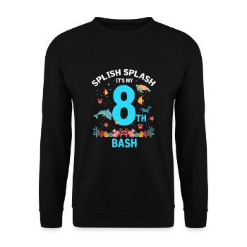 Marine Biology Birthday Party 8 Years Eight - Unisex Sweatshirt - black - Front - Alina (178cm) & Michal (187cm)