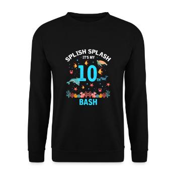 Marine Biology Birthday Party 10 Years Ten - Unisex Sweatshirt - black - Front - Alina (178cm) & Michal (187cm)