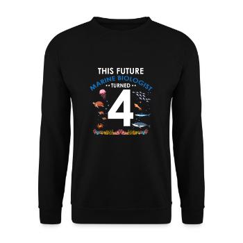 Marine Biology Birthday Party Birthday 4 Four - Unisex Sweatshirt - black - Front - Alina (178cm) & Michal (187cm)