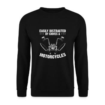 Knives and Motorcycles Knife Collectors Bikers - Unisex Sweatshirt - black - Front - Alina (178cm) & Michal (187cm)