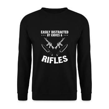 Knife Collector Designs Messerfan Knife Maker - Unisex Sweatshirt - black - Front - Alina (178cm) & Michal (187cm)