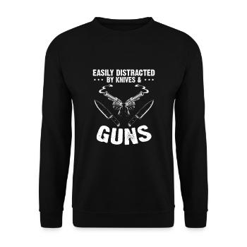 Knife Collector Designs Messerfan Knife Maker - Unisex Sweatshirt - black - Front - Alina (178cm) & Michal (187cm)