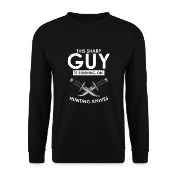 Knife Collector Designs Messerfan Knife Maker - Unisex Sweatshirt - black - Front - Alina (178cm) & Michal (187cm)