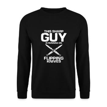 Knife Collector Designs Messerfan Knife Maker - Unisex Sweatshirt - black - Front - Alina (178cm) & Michal (187cm)