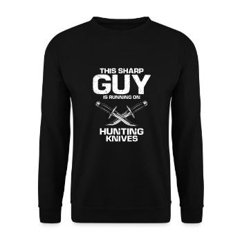 Knife Collector Designs Messerfan Knife Maker - Unisex Sweatshirt - black - Front - Alina (178cm) & Michal (187cm)