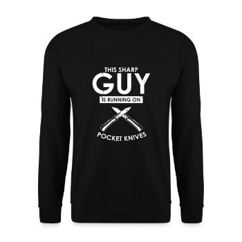 Knife Collector Designs Messerfan Knife Maker - Unisex Sweatshirt - black - Front - Alina (178cm) & Michal (187cm)