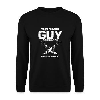 Knife Collector Designs Messerfan Knife Maker - Unisex Sweatshirt - black - Front - Alina (178cm) & Michal (187cm)