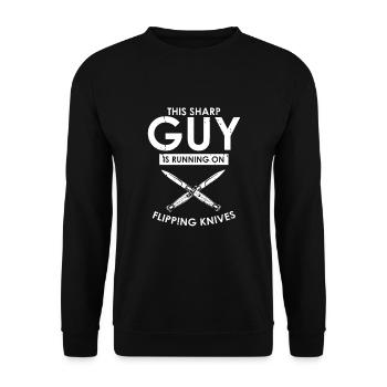 Knife Collector Designs Messerfan Knife Maker - Unisex Sweatshirt - black - Front - Alina (178cm) & Michal (187cm)