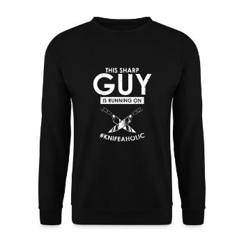 Messersammler Designs Messerfan Messermacher - Unisex Pullover - Schwarz - Vorne - Alina (178cm) & Michal (187cm)
