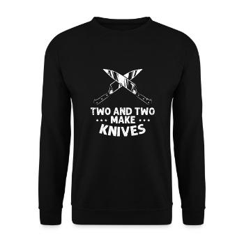 Life is better with knife knife collector - Unisex Sweatshirt - black - Front - Alina (178cm) & Michal (187cm)