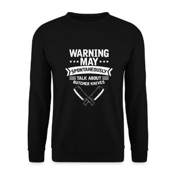 Parlez spontanément du collecteur de couteaux de cuisine - Sweat-shirt Unisexe - noir - Devant - Alina (178cm) & Michal (187cm)