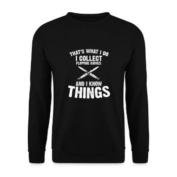 White Things and Collect Hunting Knife Knife Collector - Unisex Sweatshirt - black - Front - Alina (178cm) & Michal (187cm)