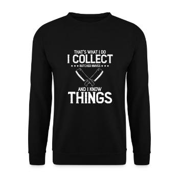 Objets blancs et collecteur de couteaux de cuisine - Sweat-shirt Unisexe - noir - Devant - Alina (178cm) & Michal (187cm)