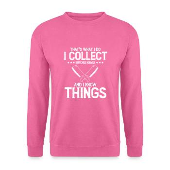 Objets blancs et collecteur de couteaux de cuisine - Sweat-shirt Unisexe - rose - Devant
