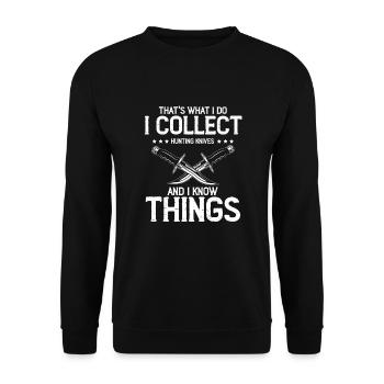 White Things and Collect Hunting Knife Knife Collector - Unisex Sweatshirt - black - Front - Alina (178cm) & Michal (187cm)