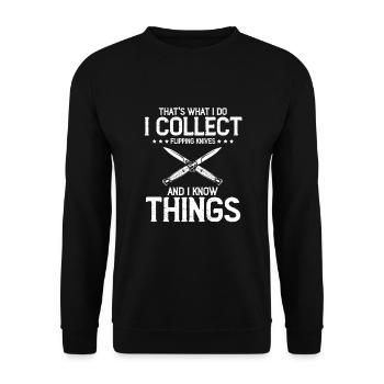 White Things and Collect Hunting Knife Knife Collector - Unisex Sweatshirt - black - Front - Alina (178cm) & Michal (187cm)