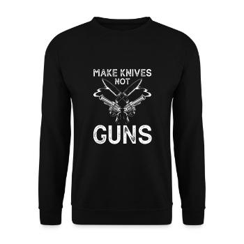 Father and Messerasmmler Messerfan Papa Design - Unisex Sweatshirt - black - Front - Alina (178cm) & Michal (187cm)