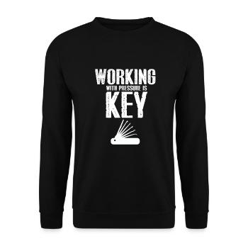 Burglar Locksmith Locking Technician Design - Unisex Sweatshirt - black - Front - Alina (178cm) & Michal (187cm)