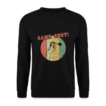 Game Shot / Darts - Unisex Pullover - Schwarz - Vorne - Alina (178cm) & Michal (187cm)