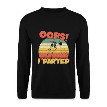 Oops I darted / Darts - Unisex Pullover - Schwarz - Vorne - Alina (178cm) & Michal (187cm)