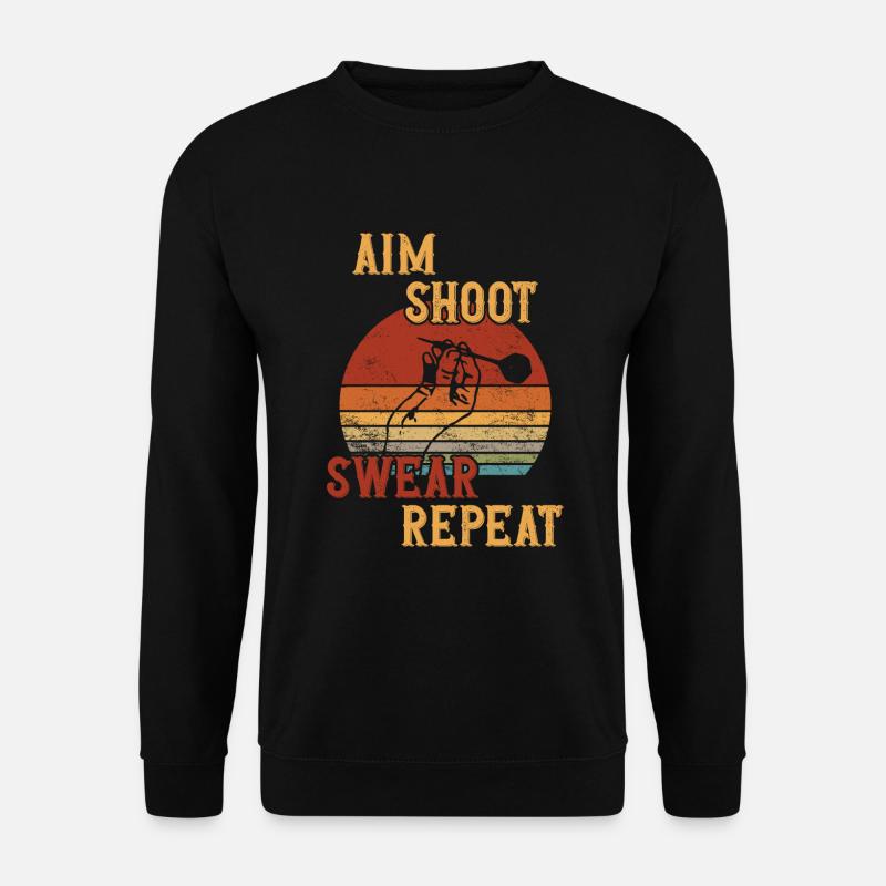 Aim Shoot Swear Repeat / Darts - Unisex Pullover - Schwarz