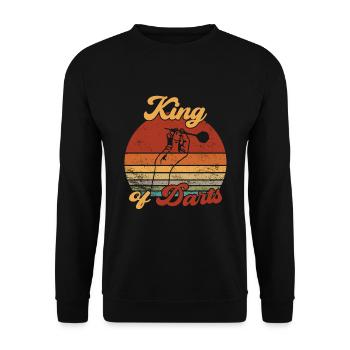 King of Darts / Darts - Unisex Pullover - Schwarz - Vorne - Alina (178cm) & Michal (187cm)