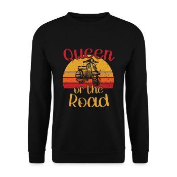 Queen of the Road / Moped - Unisex Pullover - Schwarz - Vorne - Alina (178cm) & Michal (187cm)