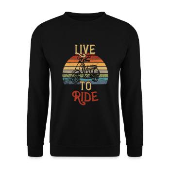 Live to Ride / Moped - Unisex Pullover - Schwarz - Vorne - Alina (178cm) & Michal (187cm)