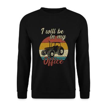 Je veux être dans mon bureau / Traktor - Sweat-shirt Unisexe - noir - Devant - Alina (178cm) & Michal (187cm)
