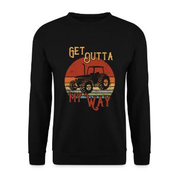 Get outta my way / Tracteur - Sweat-shirt Unisexe - noir - Devant - Alina (178cm) & Michal (187cm)
