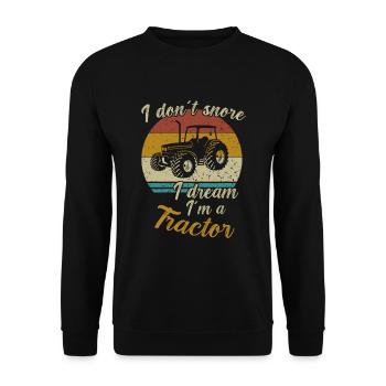 Je ne ronfle pas je rêve que je suis un tracteur / Traktor - Sweat-shirt Unisexe - noir - Devant - Alina (178cm) & Michal (187cm)
