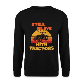 Joue toujours avec Tractors / Traktor - Sweat-shirt Unisexe - noir - Devant - Alina (178cm) & Michal (187cm)
