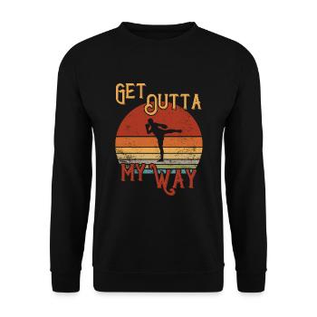 Get outta my Way / Kickboxen - Unisex Pullover - Schwarz - Vorne - Alina (178cm) & Michal (187cm)