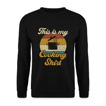 Ceci est ma chemise de cuisine / Kochen - Sweat-shirt Unisexe - noir - Devant - Alina (178cm) & Michal (187cm)