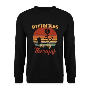 Les dividendes sont ma thérapie / Actions - Sweat-shirt Unisexe - noir - Devant - Alina (178cm) & Michal (187cm)