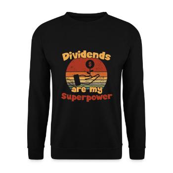 Les dividendes sont mon superpouvoir / Actions - Sweat-shirt Unisexe - noir - Devant - Alina (178cm) & Michal (187cm)