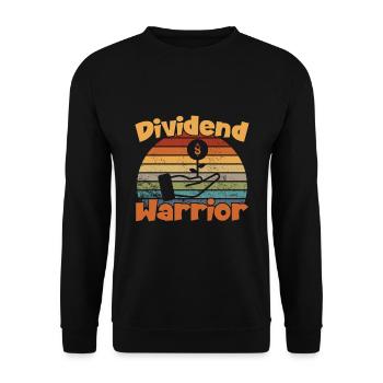 Dividend Warrior / Stocks - Unisex Sweatshirt - black - Front - Alina (178cm) & Michal (187cm)