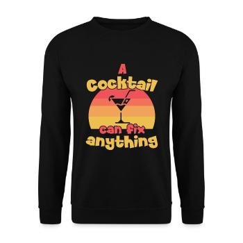 A Cocktail can fix anything / Cocktail - Unisex Sweatshirt - black - Front - Alina (178cm) & Michal (187cm)
