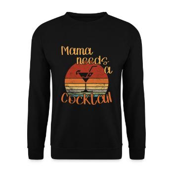 Maman a besoin d’un cocktail / cocktail - Sweat-shirt Unisexe - noir - Devant - Alina (178cm) & Michal (187cm)
