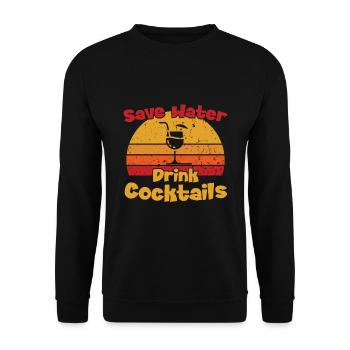 Save Water drink Cocktails / Cocktail - Unisex Sweatshirt - black - Front - Alina (178cm) & Michal (187cm)