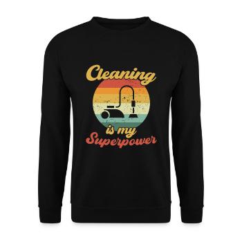 Le nettoyage est mon superpouvoir / Putzen - Sweat-shirt Unisexe - noir - Devant - Alina (178cm) & Michal (187cm)