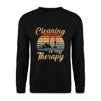 Le nettoyage est ma thérapie / Putzen - Sweat-shirt Unisexe - noir - Devant - Alina (178cm) & Michal (187cm)