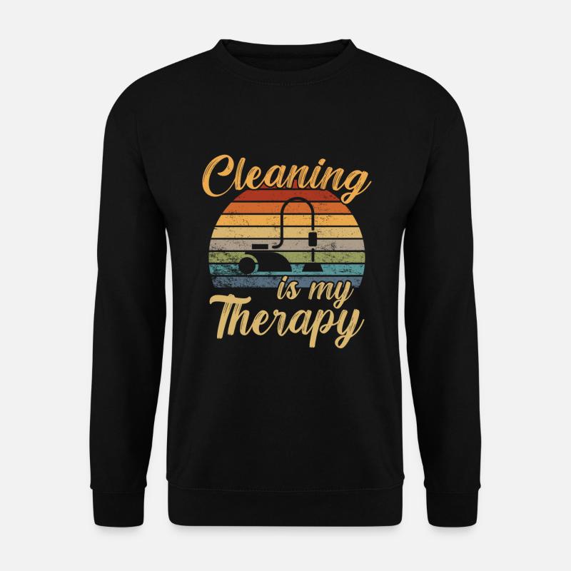 Cleaning is my Therapy / Putzen - Unisex Pullover - Schwarz