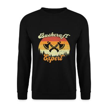 Bushcraft Expert / Bushcraft - Unisex Sweatshirt - black - Front - Alina (178cm) & Michal (187cm)